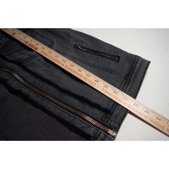 G by Giuliana Denim Jean jacket new motorcycle Moto rock punk goth emo gray M - Picture 5 of 5